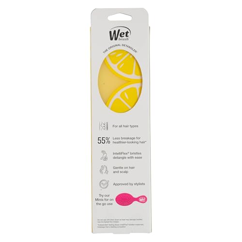 Wet Brush Original Detangler, Lemon (Tutti Fruitti), Ultra-Soft IntelliFlex Bristles Glide Through Tangles, Detangling Hair Brush, All Hair Types (Wet & Dry), Women & Men, Limited Edition