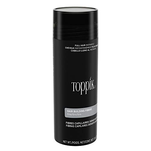Toppik Hair Building Fibers, Gray, 55g Fill In Fine or Thinning Hair, Instantly Thicker, Fuller Looking, 9 Shades for Men & Women, Keratin Protein Formula