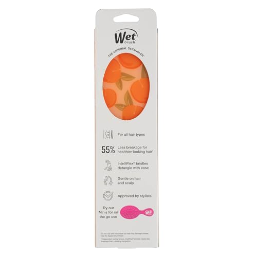 Wet Brush Original Detangler, Peach (Tutti Fruitti), Ultra-Soft IntelliFlex Bristles Glide Through Tangles, Detangling Hair Brush, All Hair Types (Wet & Dry), Women & Men, Limited Edition