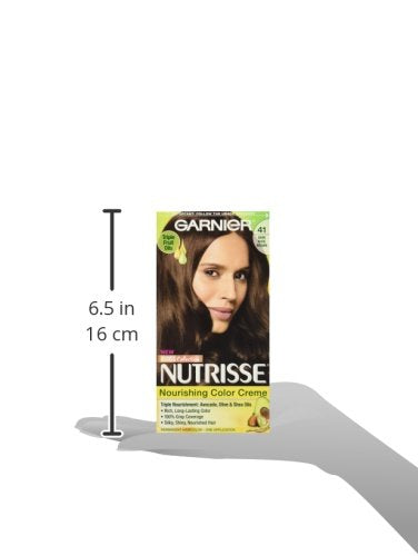 Garnier Hair Color Nutrisse Nourishing Creme, 41 Dark Nude Brown (Iced Coffee) Permanent Hair Dye, 1 Count (Packaging May Vary)