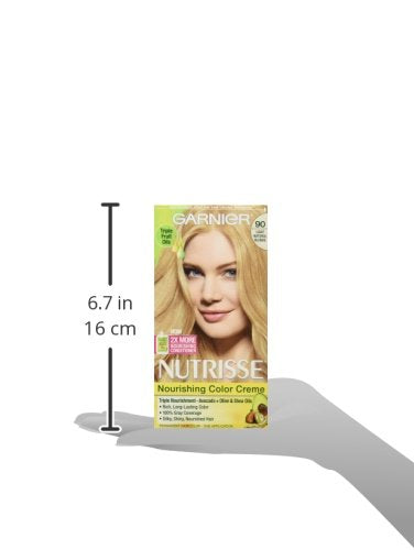 Garnier Nutrisse Nourishing Hair Color Creme, 90 Light Natural Blonde (Macadamia) (Packaging May Vary)