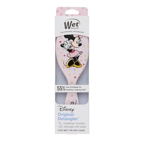 Wet Brush Original Detangling Hair Brush, Minnie (Hello Disney) - Ultra-Soft IntelliFlex Bristles - Detangler Brush Glide Through Tangles With Ease For All - For Women, Men, Wet & Dry Hair