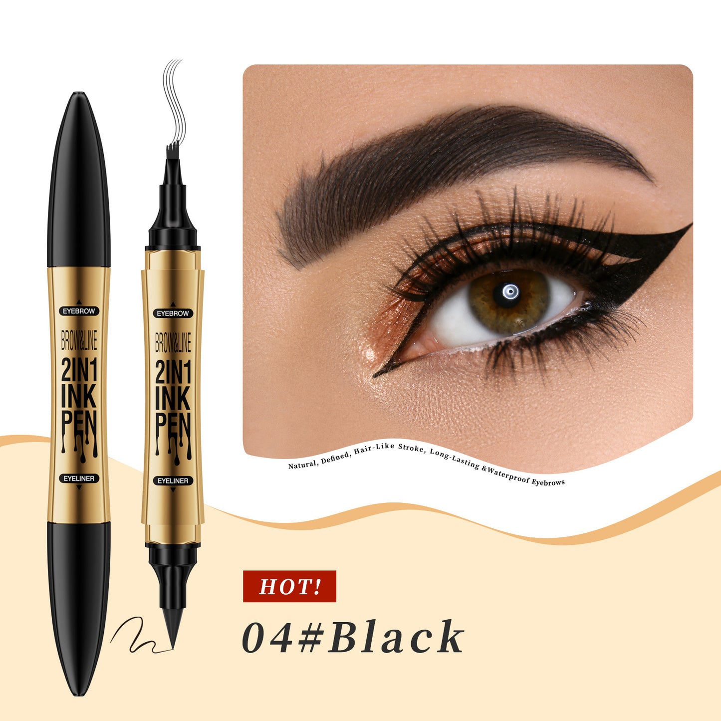 Eyeliner Eyebrow Pencil Two-in-one