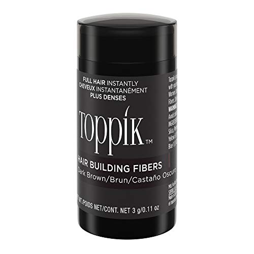 Toppik Hair Building Fibers, Dark Brown, 3g Fill In Fine or Thinning Hair, Instantly Thicker, Fuller Looking, 9 Shades for Men & Women, Keratin Protein Formula