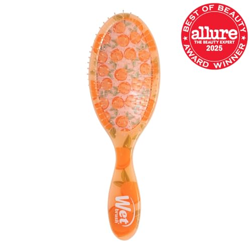 Wet Brush Original Detangler, Peach (Tutti Fruitti), Ultra-Soft IntelliFlex Bristles Glide Through Tangles, Detangling Hair Brush, All Hair Types (Wet & Dry), Women & Men, Limited Edition