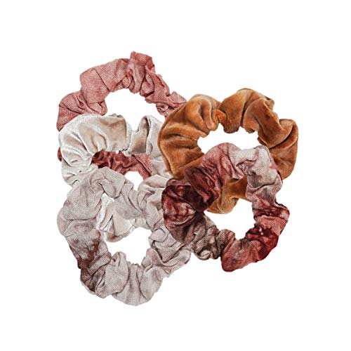 Kitsch Matte Hair Scrunchies - 5pc (Rust) | Large Hair Ties for Women | Hair Tie Scrunchies for Girls | Cute Scrunchie | Hair Bands & Ponytail Holders, 5 Count