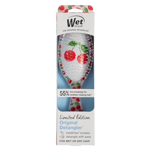 Wet Brush Original Detangler, Cherry (Tutti Fruitti), Ultra-Soft IntelliFlex Bristles Bristles Glide Through Tangles, Detangling Hair Brush, All Hair Types (Wet & Dry), Women & Men, Limited Edition