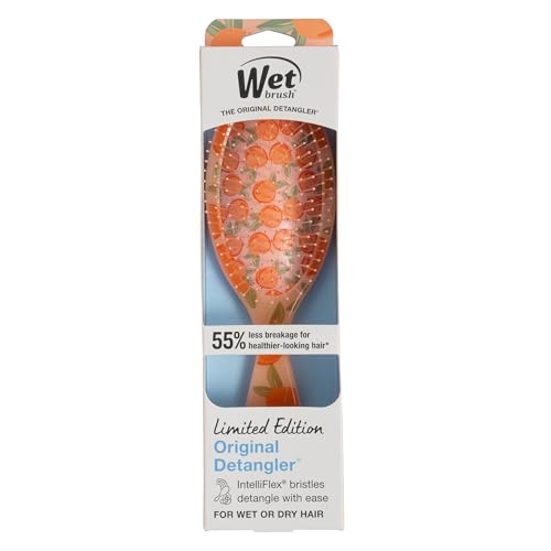 Wet Brush Original Detangler, Peach (Tutti Fruitti), Ultra-Soft IntelliFlex Bristles Glide Through Tangles, Detangling Hair Brush, All Hair Types (Wet & Dry), Women & Men, Limited Edition