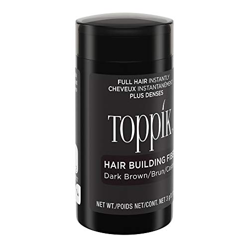 Toppik Hair Building Fibers, Dark Brown, 3g Fill In Fine or Thinning Hair, Instantly Thicker, Fuller Looking, 9 Shades for Men & Women, Keratin Protein Formula