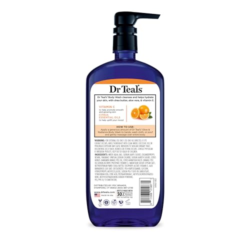 Dr Teal's Glow & Radiance with Vitamin C & Citrus Essential Oils Body Wash 24oz Pack of 2