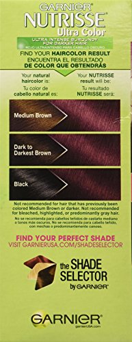 Garnier Nutrisse Ultra Color Nourishing Permanent Hair Color Cream, BR2 Dark Intense Burgundy (1 Kit) Red Hair Dye (Packaging May Vary), 1 Count