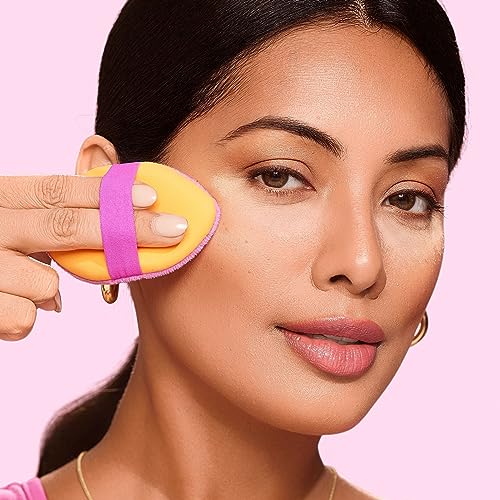 Real Techniques Miracle Complexion Sponge + Miracle 2-In-1 Powder Puff, Makeup Blending Sponge & Dual-Sided Powder Puff, For Liquids, Creams, & Powders, Vegan & Latex-Free, 2 Count