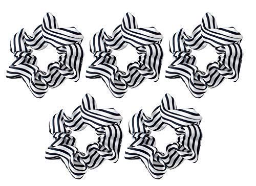 Kitsch Softer Than Silk Hair Scrunchies - Stylish Satin Hair Ties for Women and Girls | Cute Styling Scrunchie Pack of 5 for Hair (Stripe)