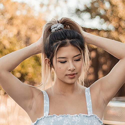 Kitsch Softer Than Silk Hair Scrunchies - Stylish Satin Hair Ties for Women and Girls | Cute Styling Scrunchie Pack of 5 for Hair (Stripe)