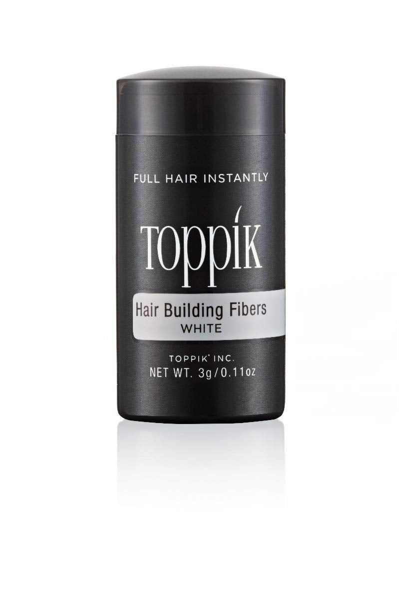 Toppik Hair Building Fibers, White, 0.11 oz Fill In Fine or Thinning Hair, Instantly Thicker, Fuller Looking, 9 Shades for Men & Women, Keratin Protein Formula