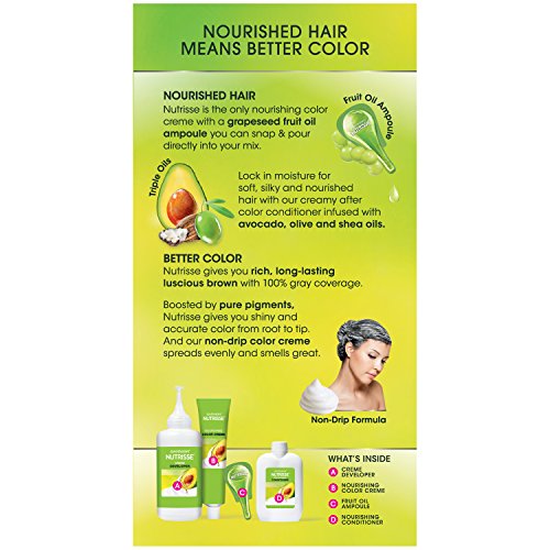 Garnier Hair Color Nutrisse Nourishing Creme, 41 Dark Nude Brown (Iced Coffee) Permanent Hair Dye, 1 Count (Packaging May Vary)
