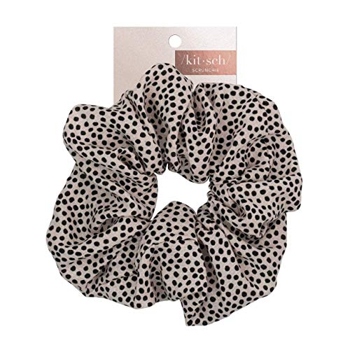 Kitsch Satin Rhinestone Brunch Scrunchie - Softer than Silk Scrunchies for Women | Jumbo Satin Hair Tie for Thick Thin Hair (Dot)