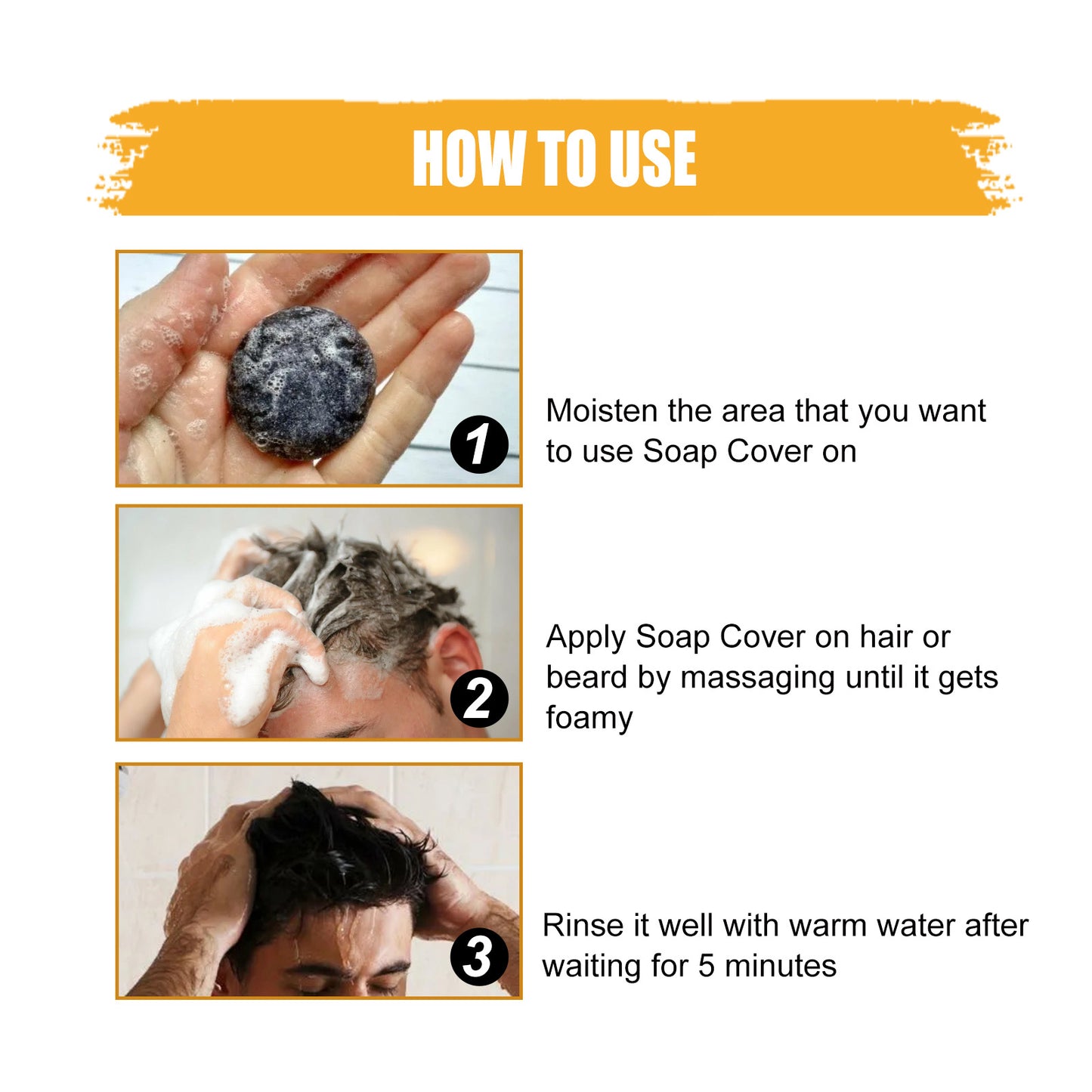 Cleaning And Moisturizing Black Shiny Hair Care Shampoo Soap