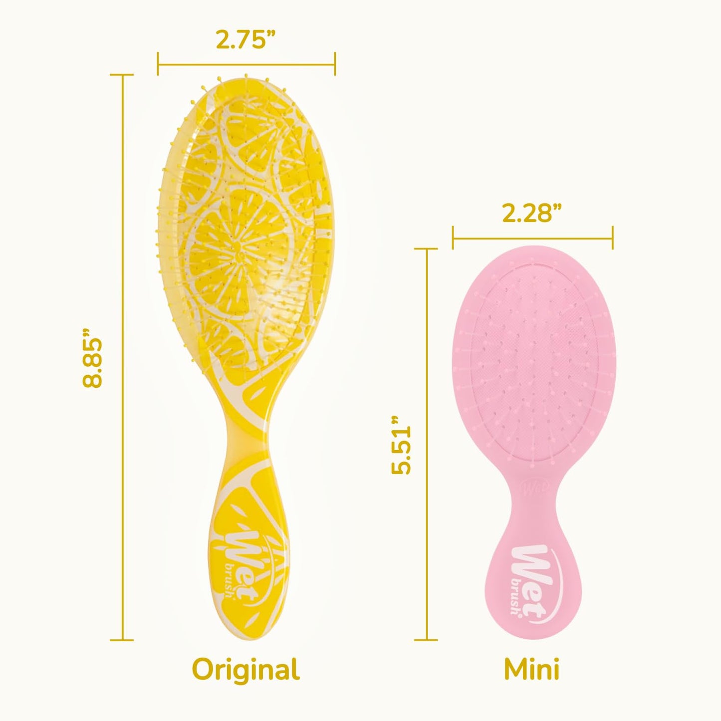 Wet Brush Original Detangler, Lemon (Tutti Fruitti), Ultra-Soft IntelliFlex Bristles Glide Through Tangles, Detangling Hair Brush, All Hair Types (Wet & Dry), Women & Men, Limited Edition