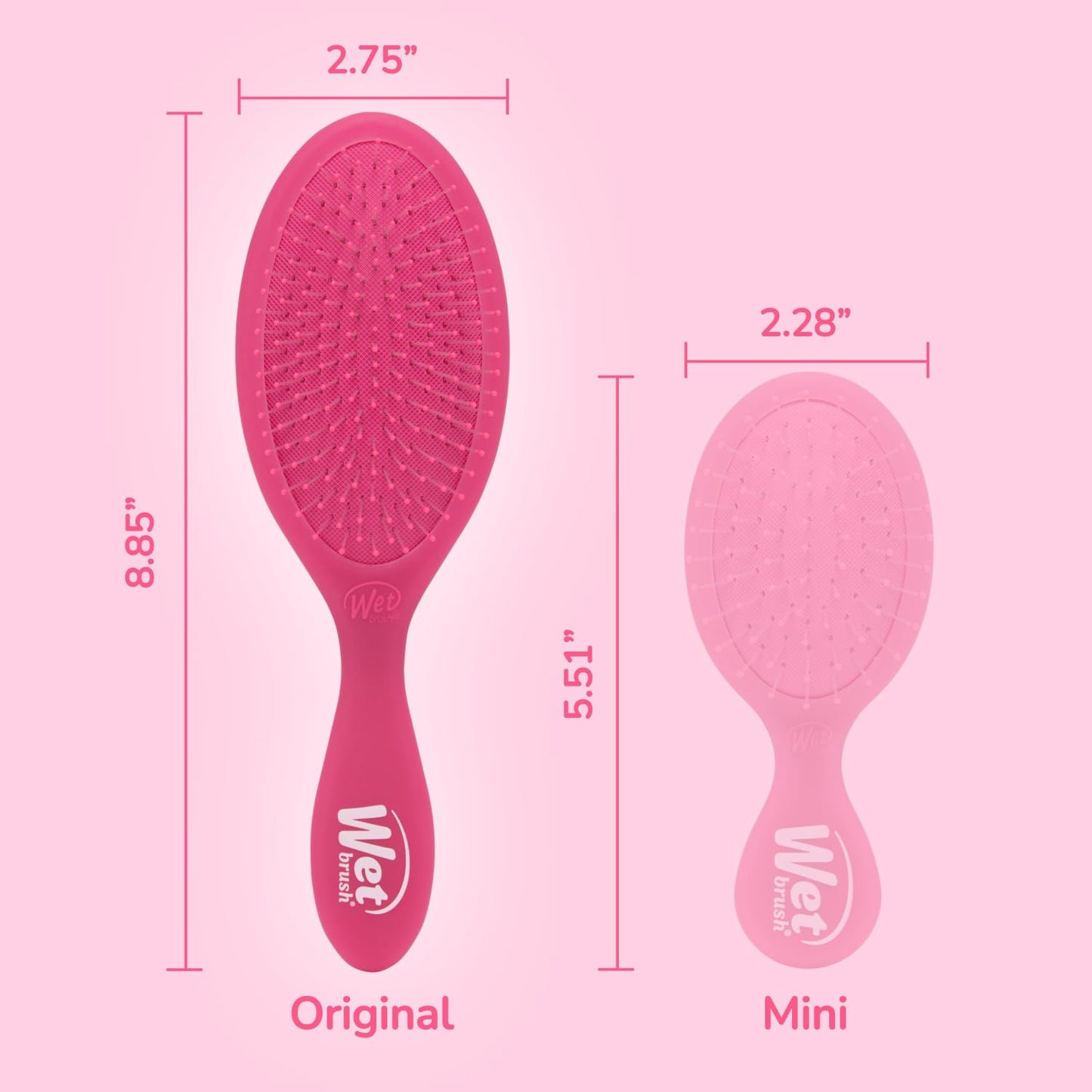 Wet Brush Original Detangler Hair Brush, Pink Frost - Ultra-Soft IntelliFlex Bristles - Detangling Brush Glides Through Tangles For All Hair Types (Wet Dry & Damaged Hair) - Women & Men