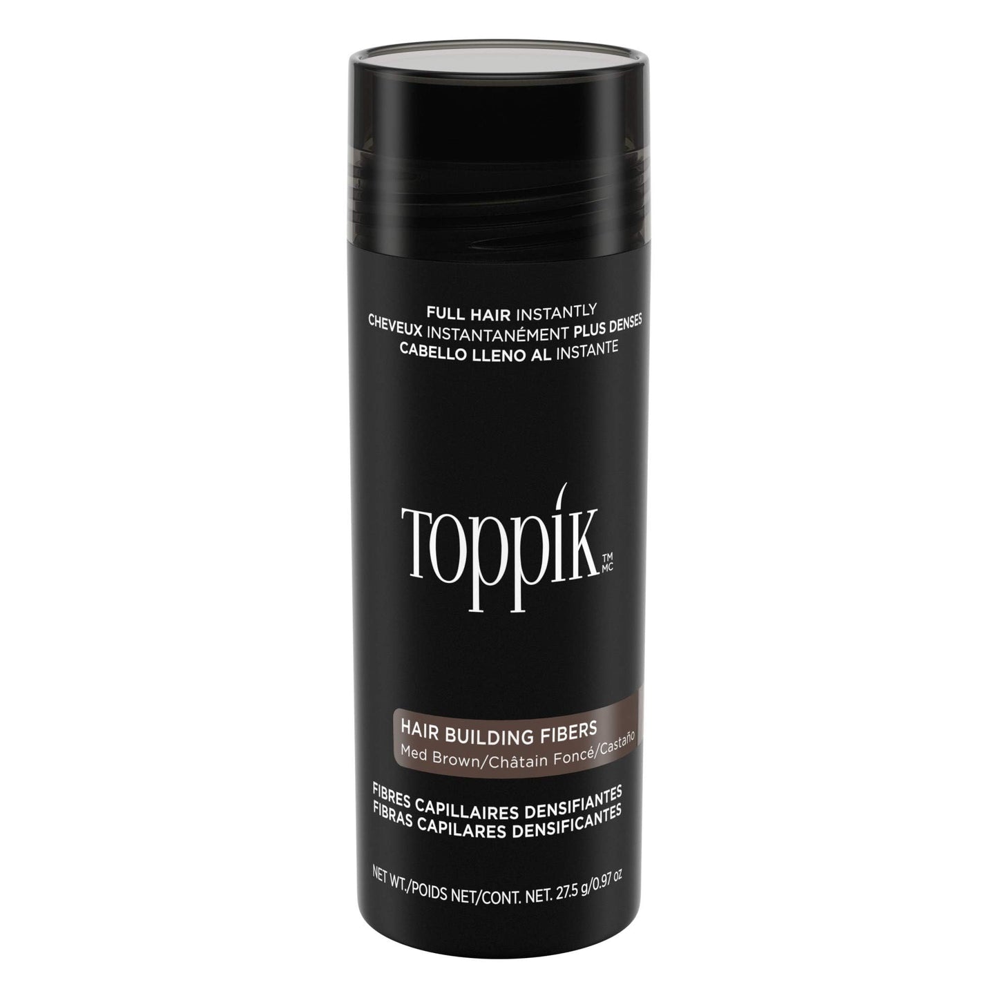 Toppik Hair Building Fibers, Medium Brown, 27.5g Fill In Fine or Thinning Hair, Instantly Thicker, Fuller Looking, 9 Shades for Men & Women, Keratin Protein Formula