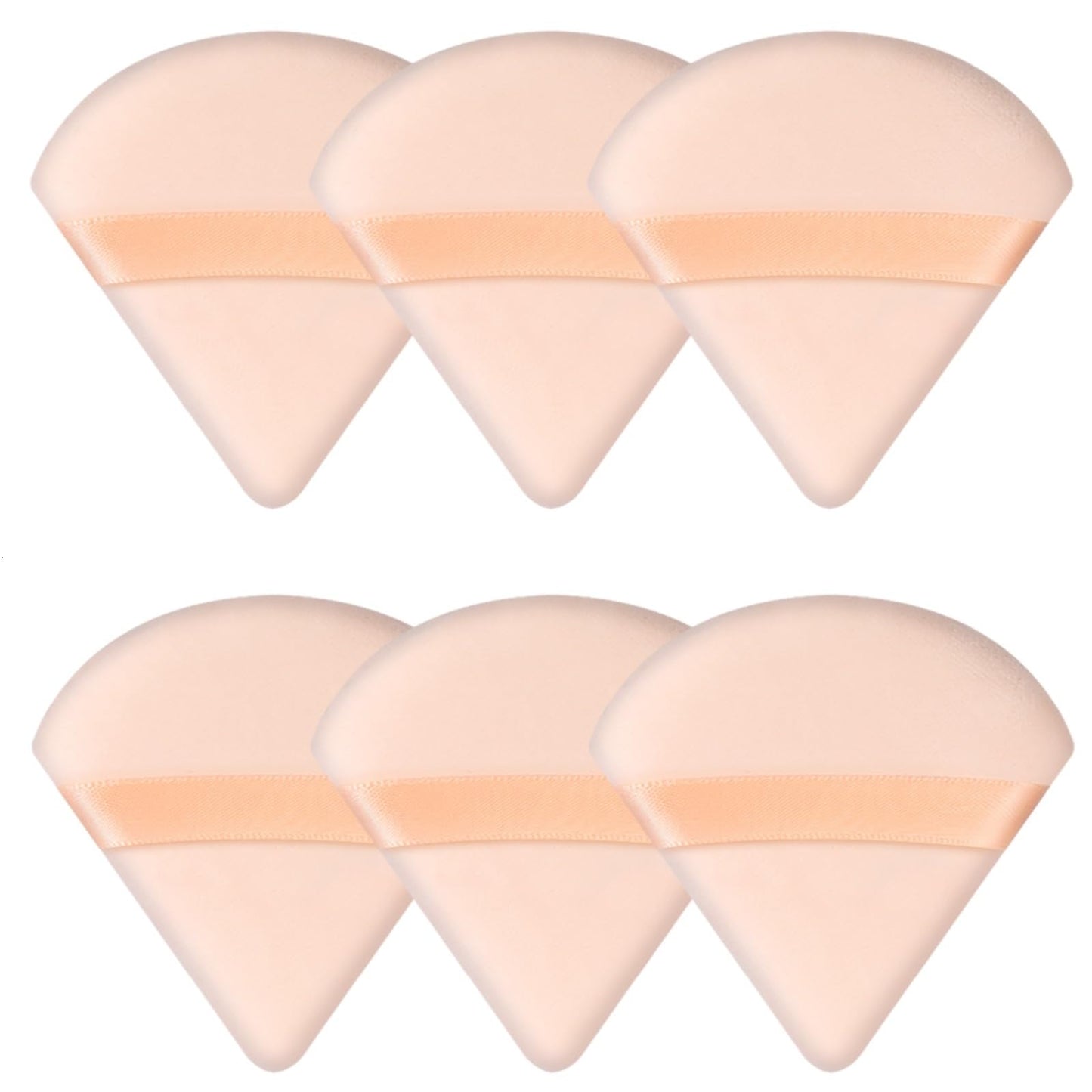 6 Pieces Triangle Powder Puff Soft Makeup Sponge Make Puff for Face Powder Cosmetic Foundation Sponge Makeup Tool Stocking Stuffers for Women (Flesh)