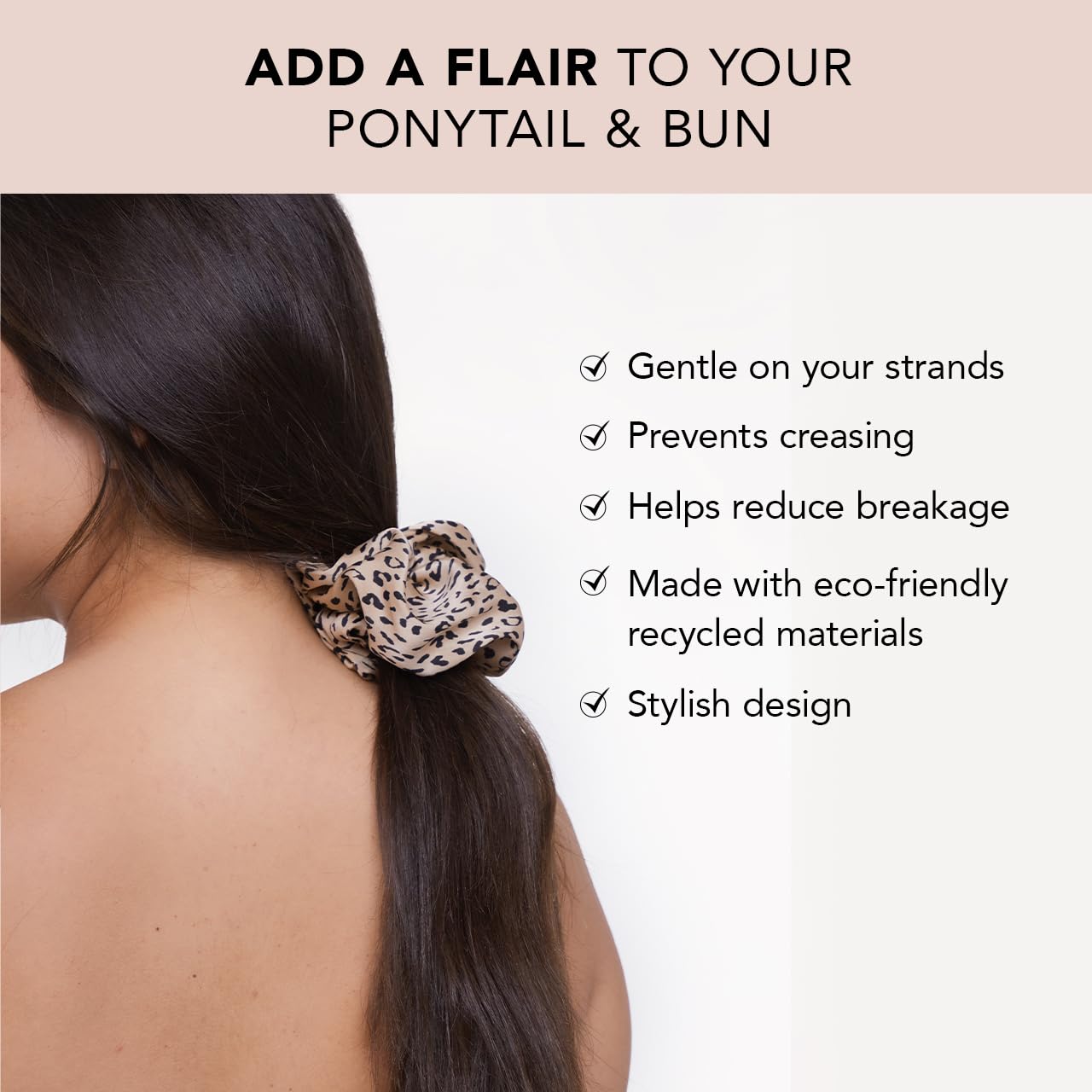 Kitsch Brunch Scrunchies - No Crease Hair Ties for Girls, Scrunchies for Women | Perfect for Daily Wear or Any Occasion - Leopard Print