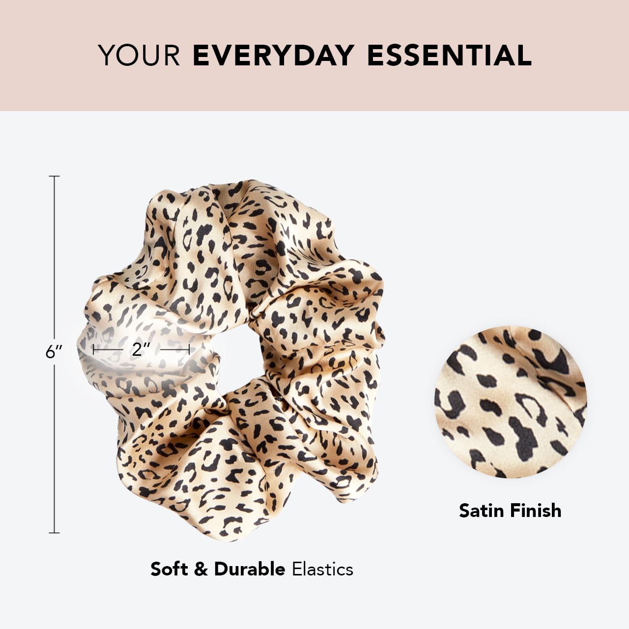 Kitsch Brunch Scrunchies - No Crease Hair Ties for Girls, Scrunchies for Women | Perfect for Daily Wear or Any Occasion - Leopard Print