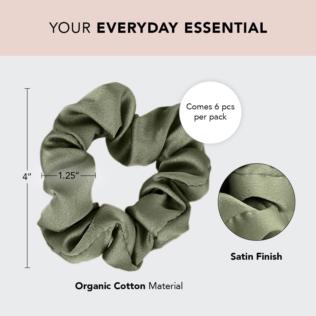Kitsch Satin Hair Scrunchies for Women - Softer Than Silk Scrunchies for Hair | Satin Scrunchies for Girls & Stylish Satin Hair Ties for Women | Cute Satin Hair Scrunchie for Styling, 6 pcs (Winter)