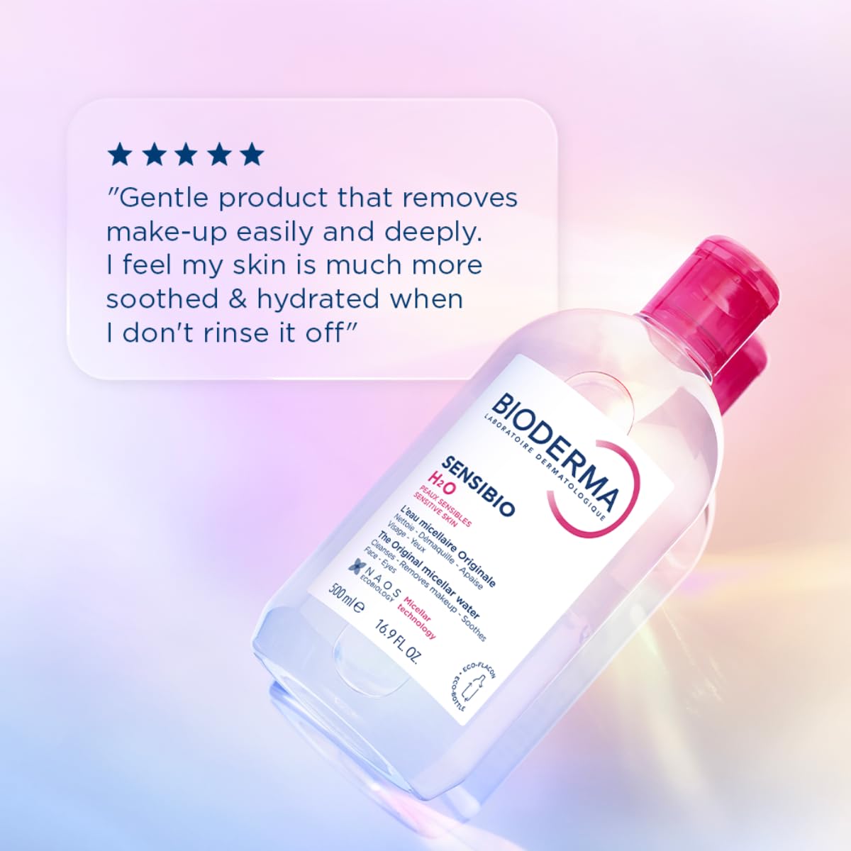 Bioderma Sensibio H2O Micellar Water, Duo Pack Makeup Remover Cleanser, Gentle for Skin, Fragrance-Free & Alcohol-Free, Gentle Face Cleanser for Sensitive Skin