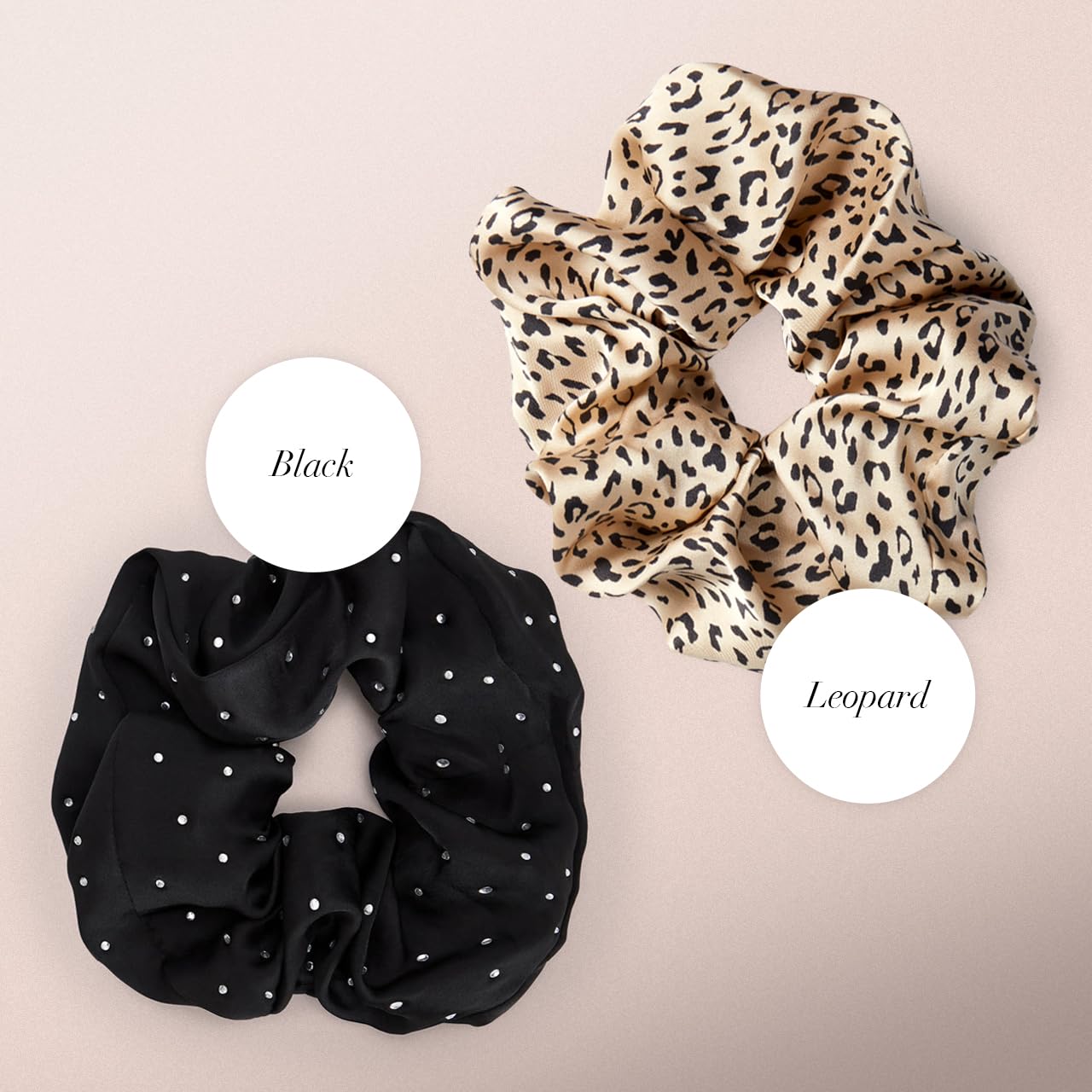 Kitsch Brunch Scrunchies - No Crease Hair Ties for Girls, Scrunchies for Women | Perfect for Daily Wear or Any Occasion - Leopard Print