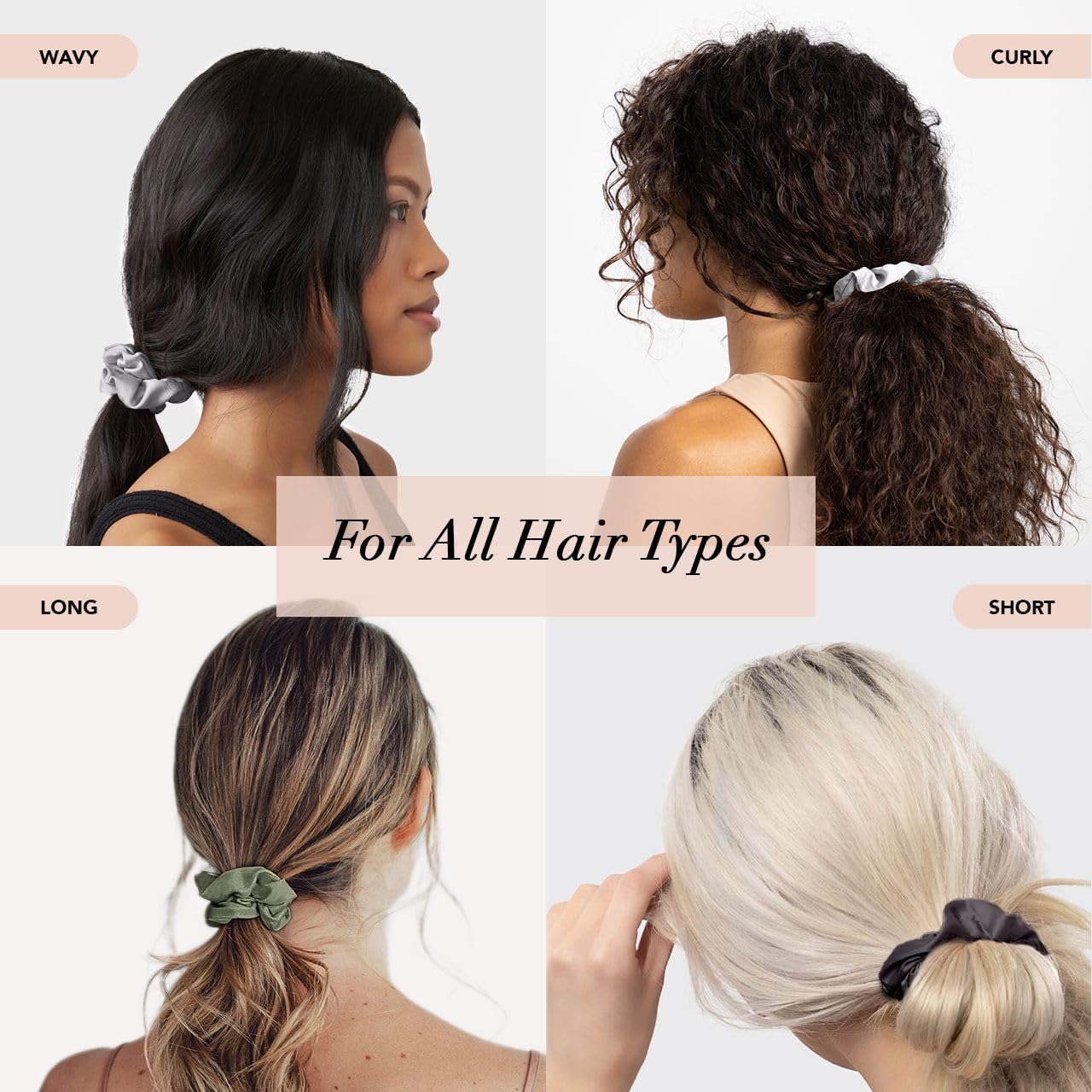 Kitsch Satin Hair Scrunchies for Women - Softer Than Silk Scrunchies for Hair | Satin Scrunchies for Girls & Stylish Satin Hair Ties for Women | Cute Satin Hair Scrunchie for Styling, 6 pcs (Winter)