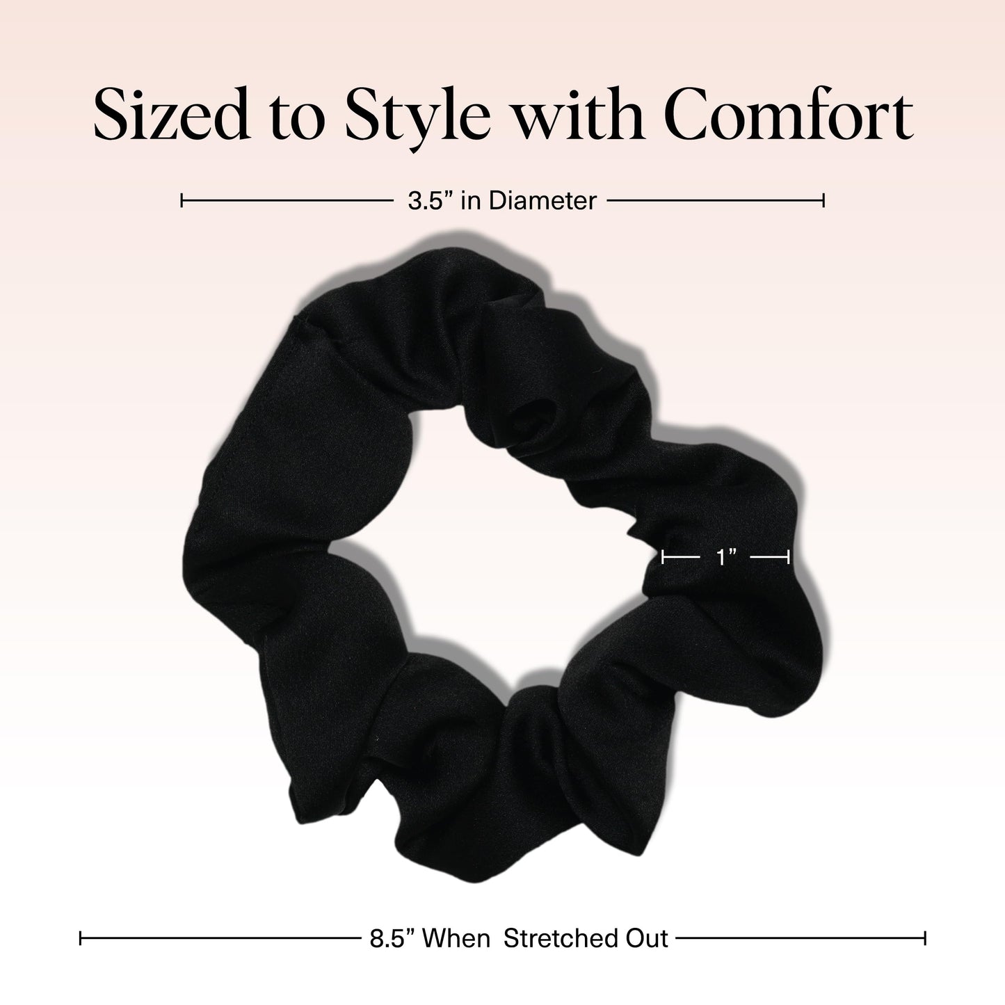 Kitsch Satin Scrunchies for Women – No Crease Hair Ties – Soft Satin Hair Scrunchies for Girls – Frizz Free, Gentle, Stylish Hair Accessories – Black, 5 pcs