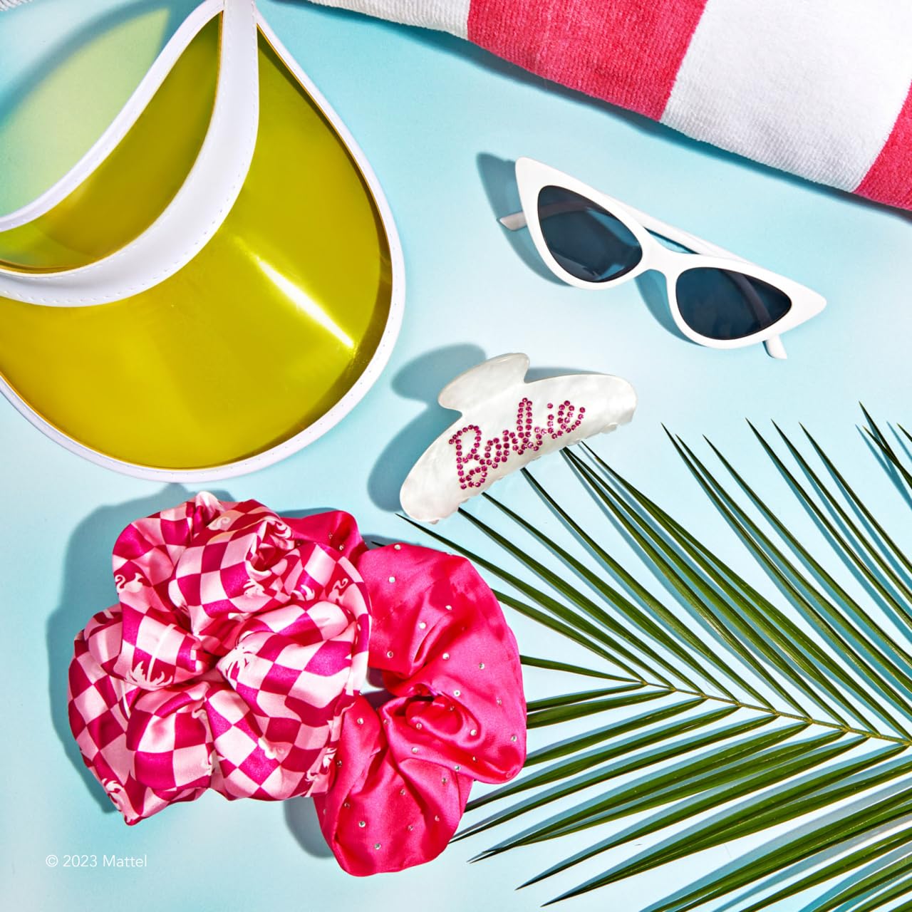 Barbie x Kitsch Satin Brunch Scrunchies - Softer Than Silk Hair Ties for Women & Girls | Stylish 2pc Set (Barbie Pink)