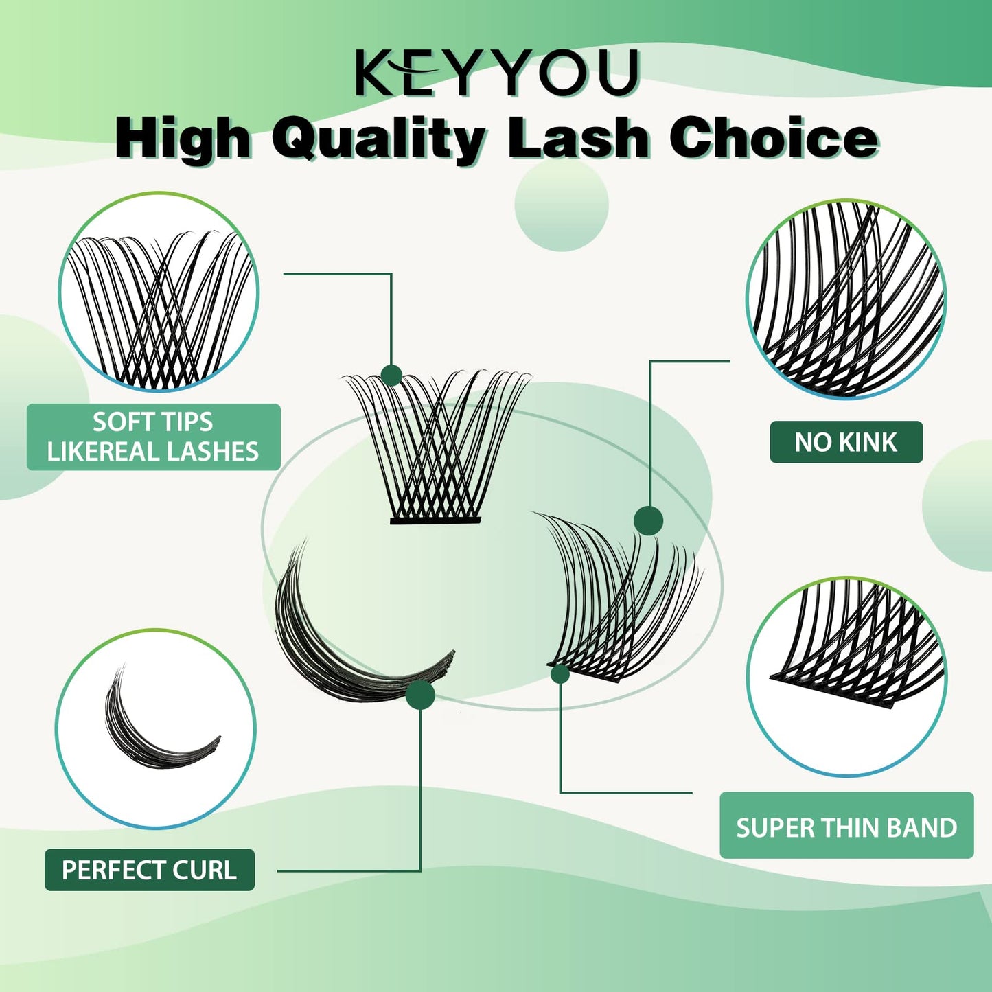 Lash Clusters,96 Pcs Cluster Lashes D Curl 16mm DIY Lash Extensions Eyelash Clusters,KEYYOU Volume Wispy Individual Lashes Soft&Comfortable Easy DIY at Home(Y13,D-16mm)