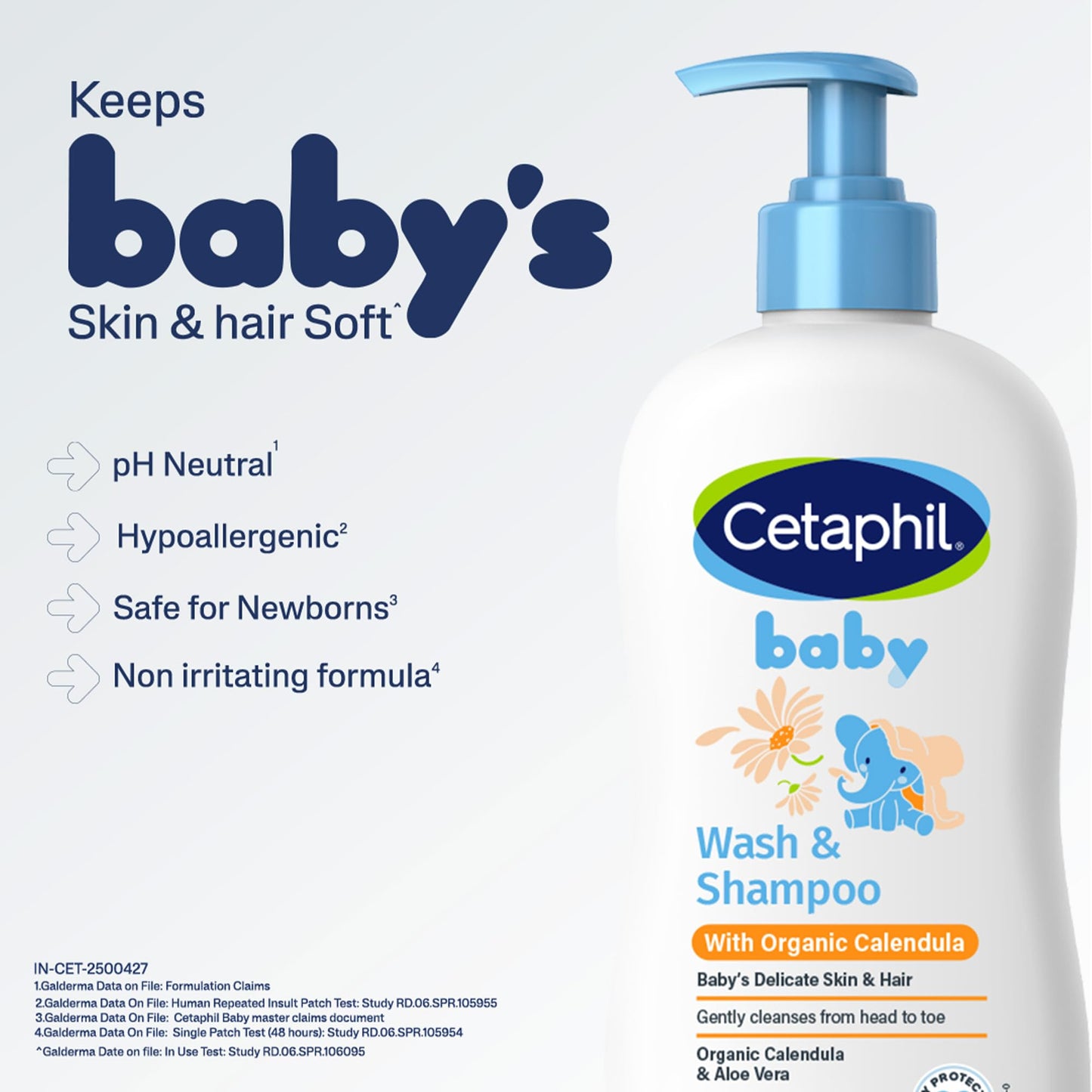 Cetaphil Baby Wash & Shampoo ,Tear Free, Paraben, Colorant and Mineral Oil Free, 13.5 Fl. Oz (Packaging May Vary)