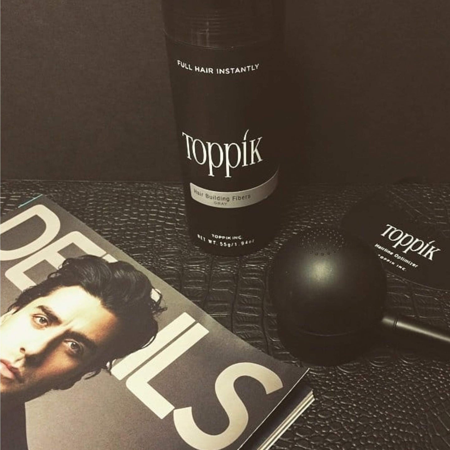 Toppik Hair Building Fibers, Gray, 55g Fill In Fine or Thinning Hair, Instantly Thicker, Fuller Looking, 9 Shades for Men & Women, Keratin Protein Formula
