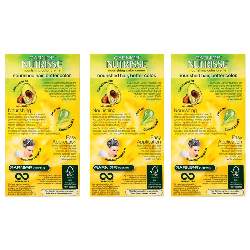 Garnier Nutrisse Nourishing Hair Color Creme, 80 Medium Natural Blonde (Butternut), 3 Count (Packaging May Vary)