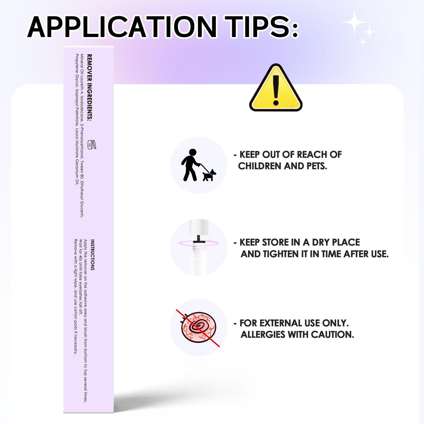 GAQQI Lash Cluster Glue + Remover Set, Lash Bond and Seal Waterproof, Long Lasting Eyelash Glue Strong Hold, Gentle Eyelash Remover for DIY Use (2Pcs Set)