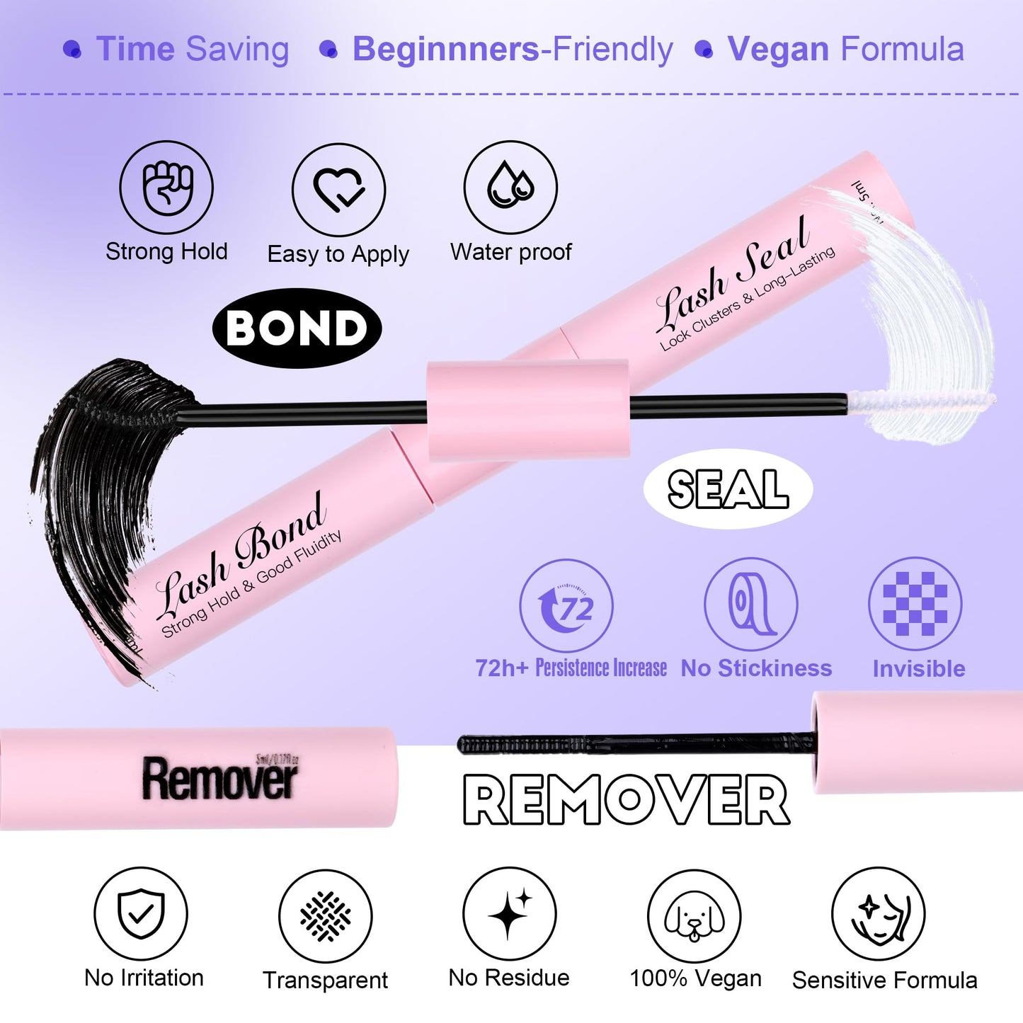 Pawotence Lash Extension Kit DIY 280pcs Individual Lash Clusters Kit 30D Cluster Eyelash Extensions Kit with Lash Bond and Seal, Lash Remover, Lash Tweezers for Self Use (30D, 8-15mm, All Kit)