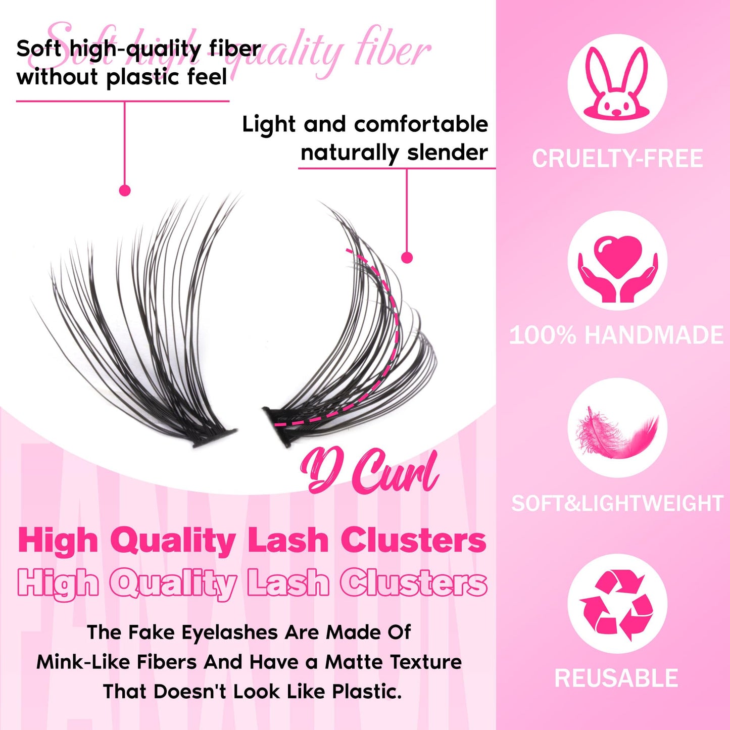 FANXITON DIY Lash Extension Kit 30D D Individual Lashes Lash Clusters Kit Cluster Lashes Lash Bond and Seal and Lash Tweezers for Lash Clusters Kit DIY at Home