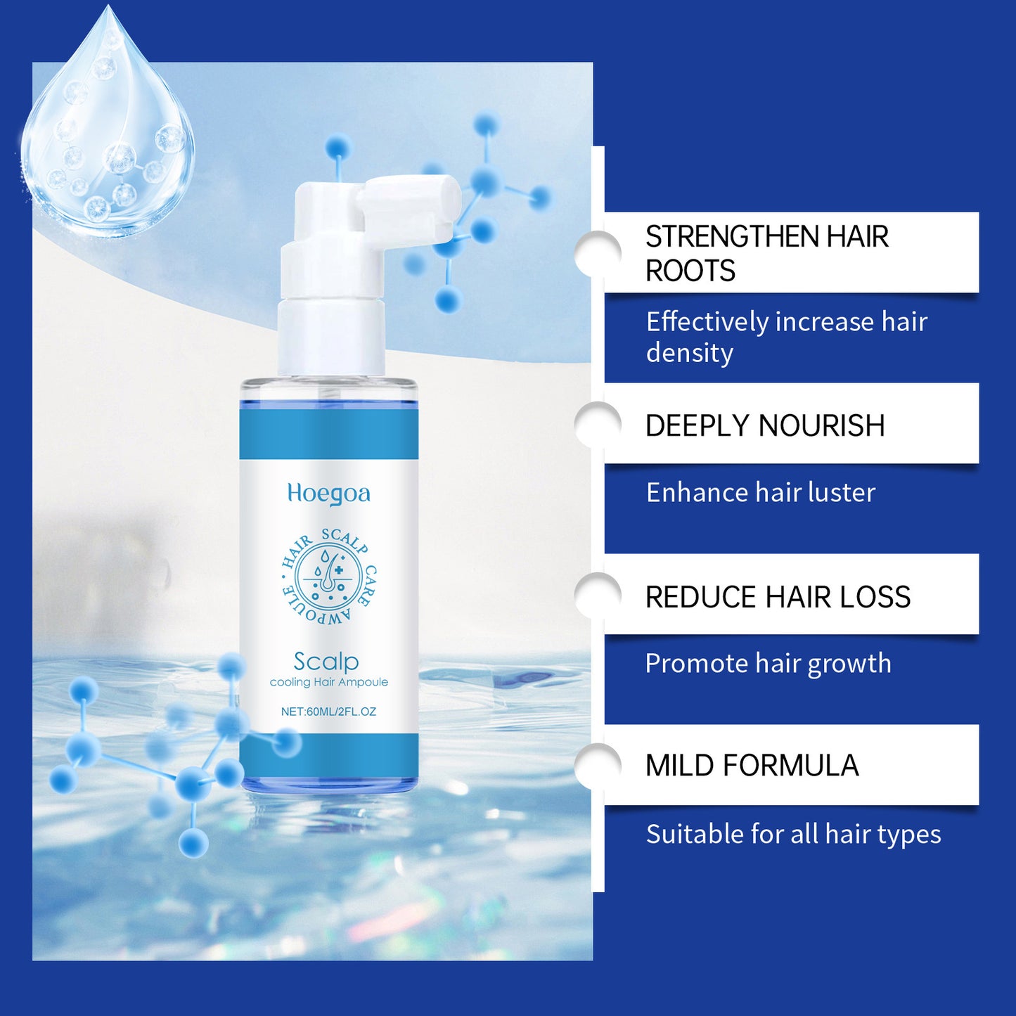 Gentle Nourishing Scalp Strong Hair Soft And Shiny Hair Care Spray