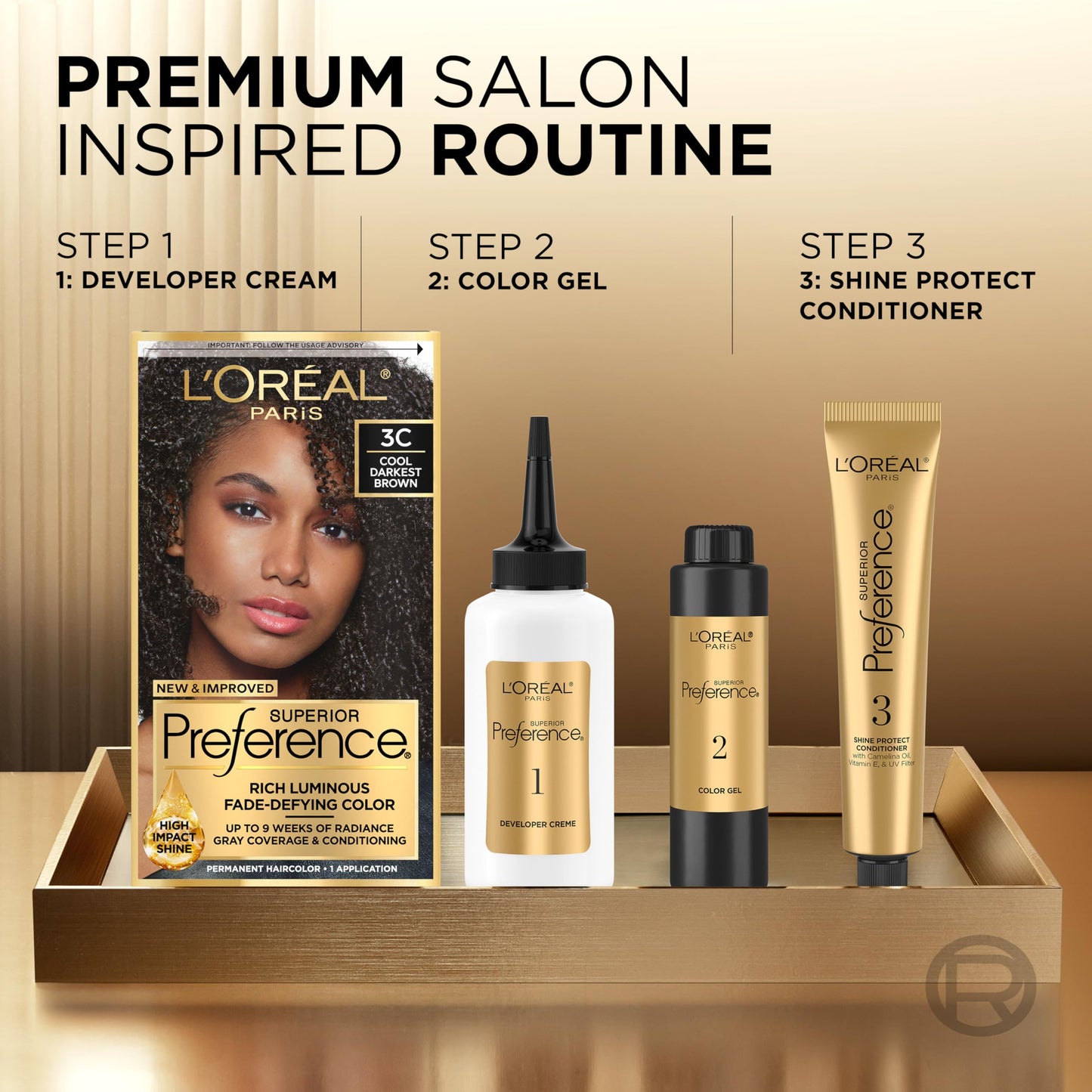 L'Oreal Paris Superior Preference Fade-Defying + Shine Permanent Hair Color, 4 Dark Brown, Pack of 1, Hair Dye