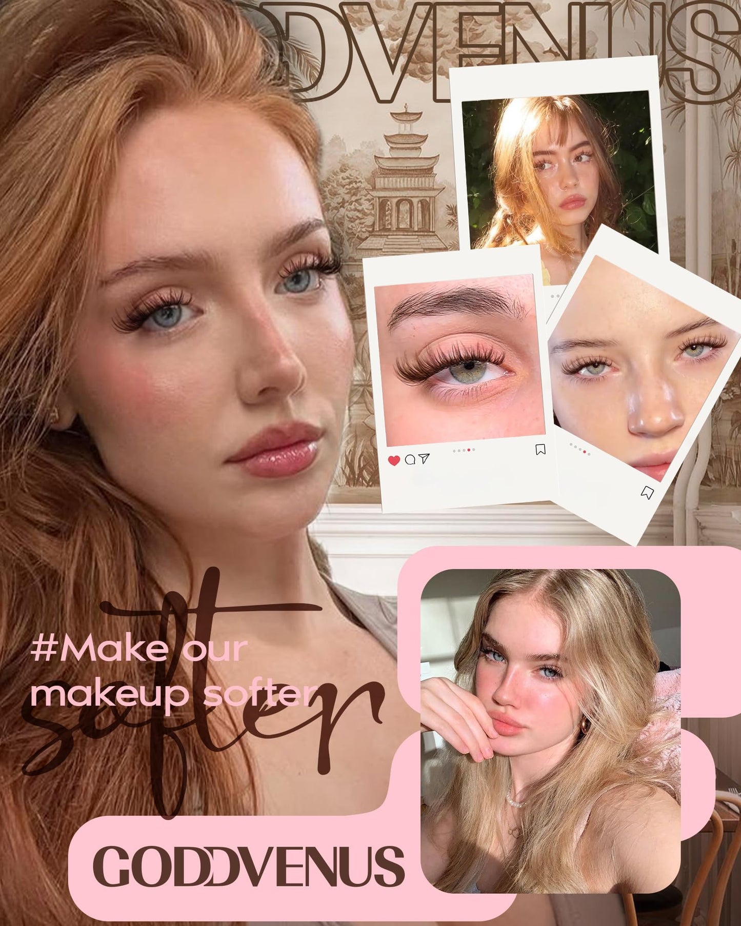 Brown Lash Clusters Natural For Soft Glam 300Pcs Wispy Lashes Cluster Eyelash Cluster Extensions C Curve Individual Lashes DIY Lash Extension Waterproof & Long - Lasting (10-16mm)