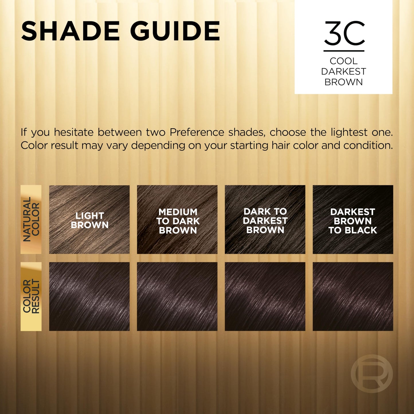 L'Oreal Paris Superior Preference Fade-Defying + Shine Permanent Hair Color, 3C Cool Darkest Brown, Pack of 1, Hair Dye