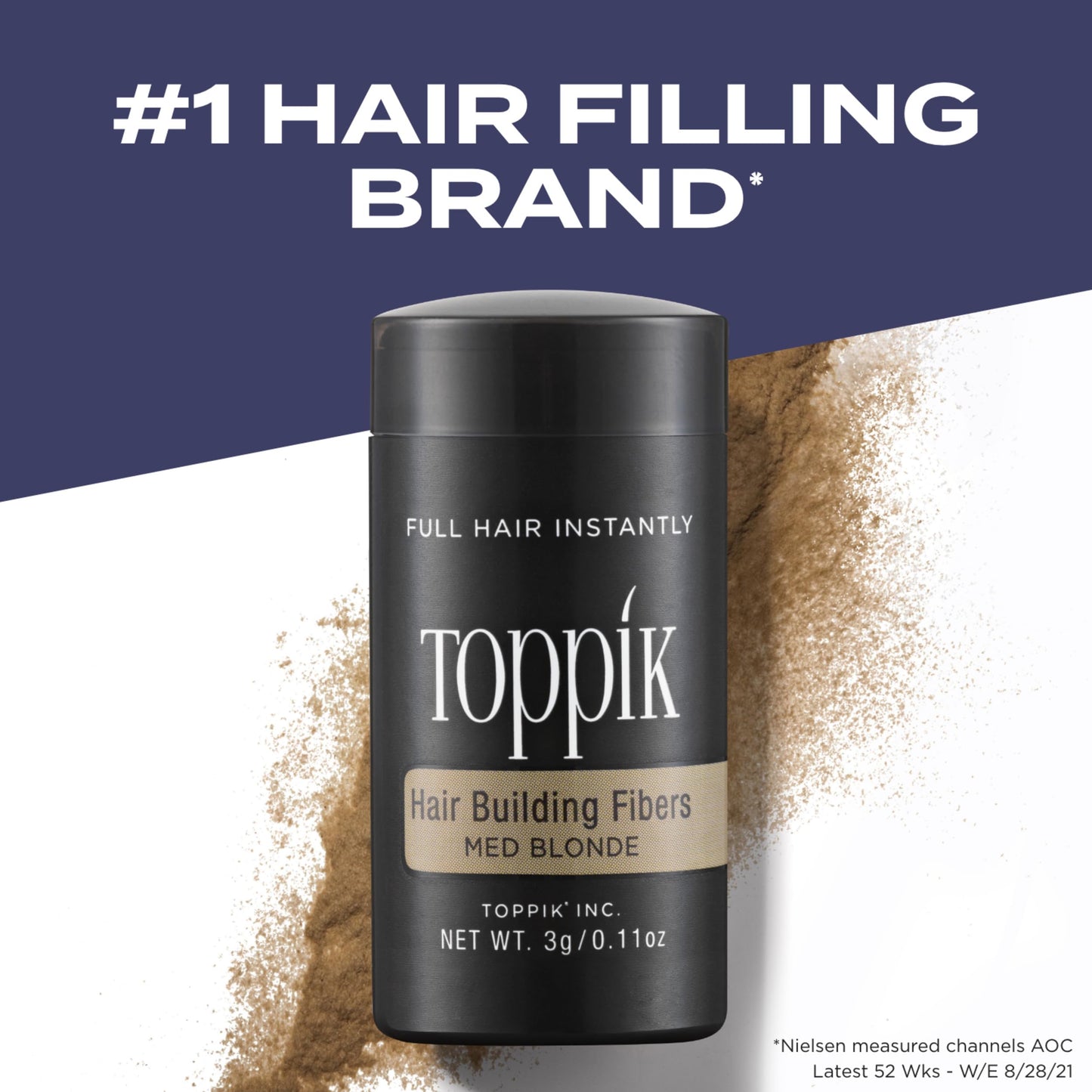 Toppik Hair Building Fibers, Medium Blonde, 12g Fill In Fine or Thinning Hair, Instantly Thicker, Fuller Looking, 9 Shades for Men & Women, Keratin Protein Formula