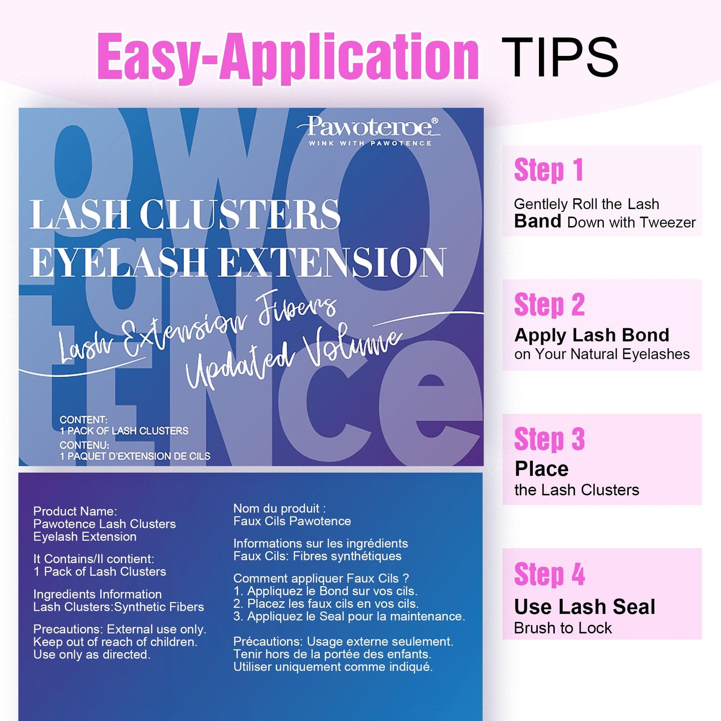 Pawotence Lash Clusters 280pcs Individual Lashes Cluster Eyelash Extensions 50D 9-16mm Mix Eyelash Clusters Lash Extension for Self Application at Home (50D, 0.07D, 9-16mm)
