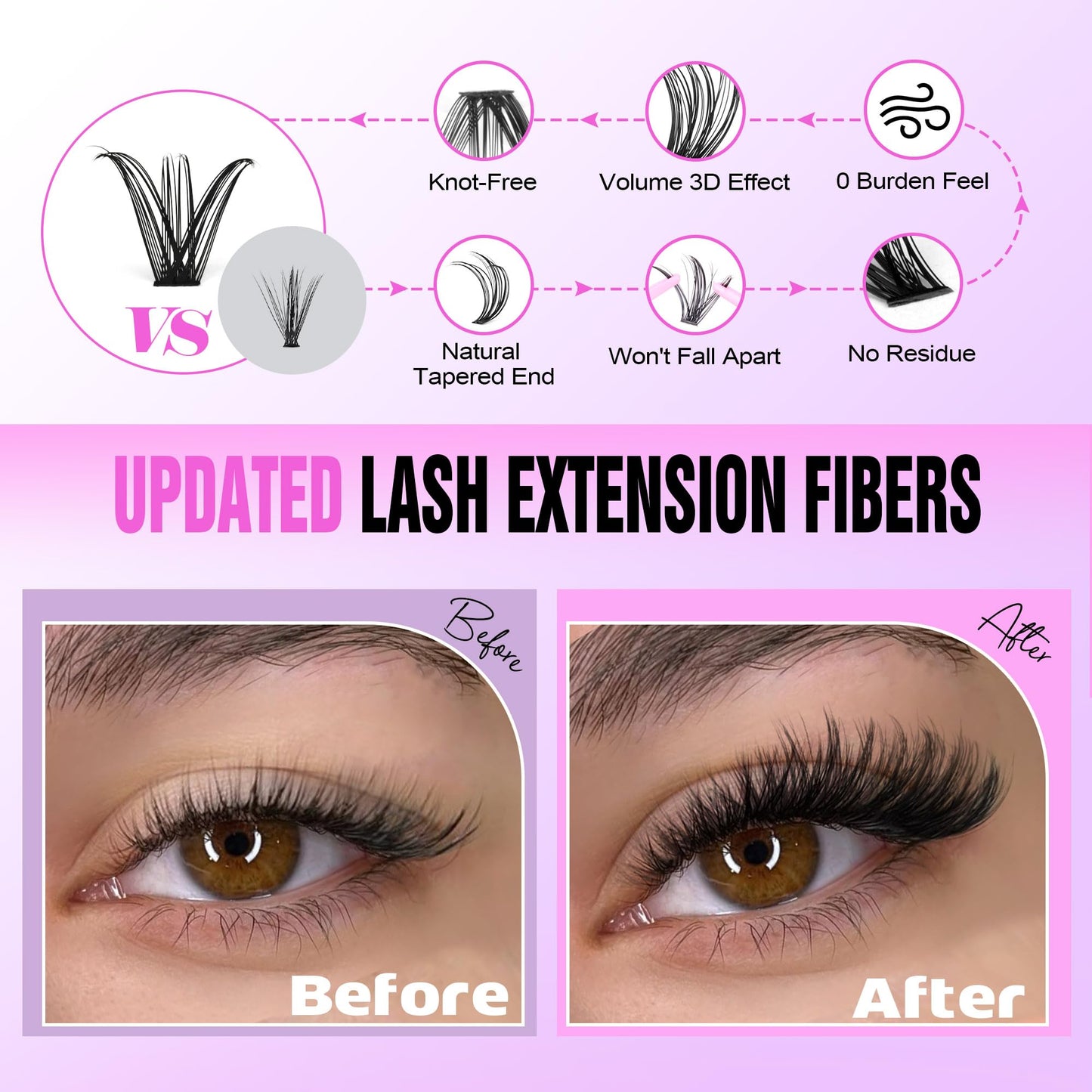 Pawotence Lash Extension Kit DIY 280pcs Individual 30D 40D Cluster, Eyelash Bond and Seal, Lash Remover & Tweezers for Self Use, Black (30D&40D, 9-16mm, All Kit)