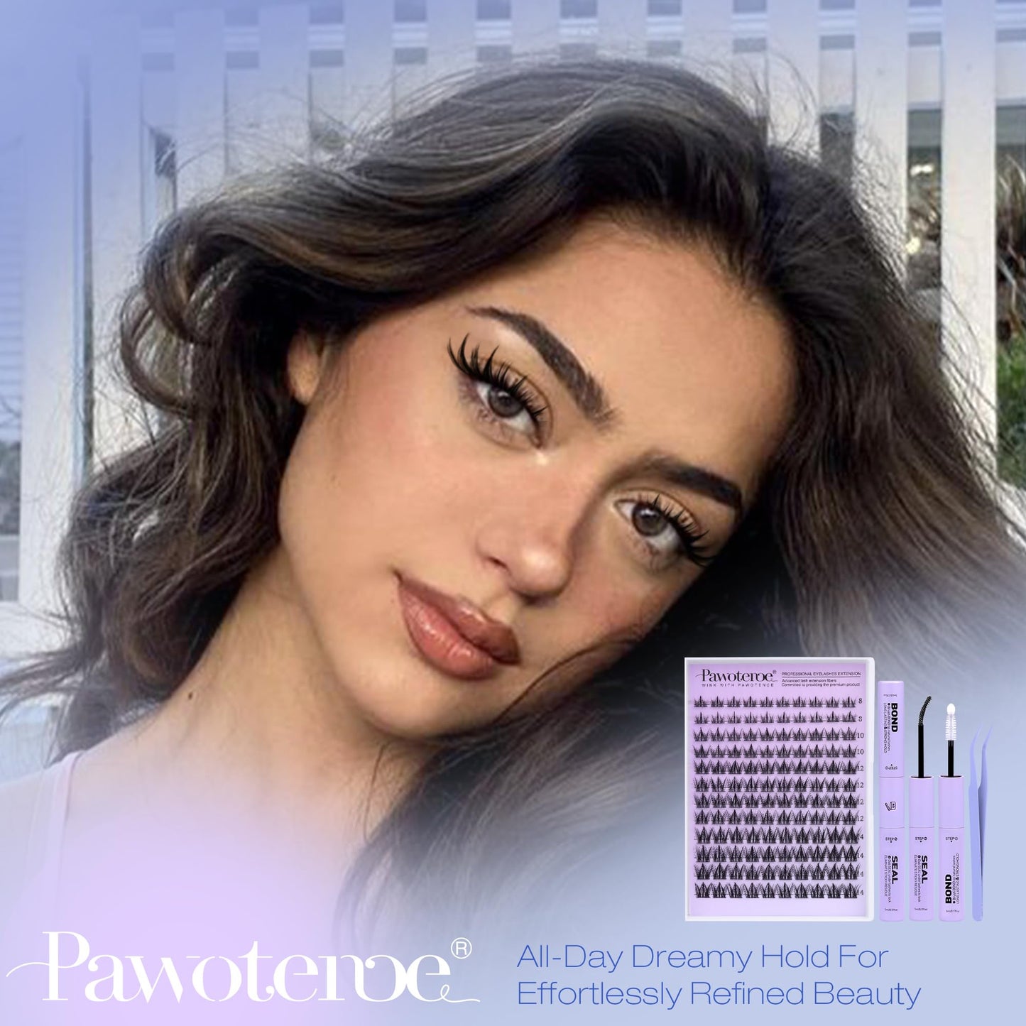 Pawotence Manga Lash Clusters Kit Fairy Eyelash Clusters 8-14mm Natural Lash Extension Kit Individual Lashes Cluster Wispy with Lash Bond and Seal, Tweezers Cluster Eyelash Extensions Kit