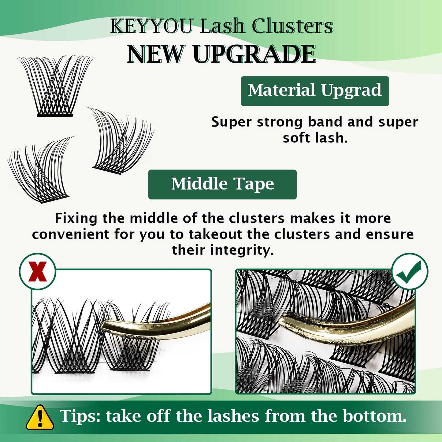 Lash Clusters,96 Pcs Cluster Lashes D Curl 16mm DIY Lash Extensions Eyelash Clusters,KEYYOU Volume Wispy Individual Lashes Soft&Comfortable Easy DIY at Home(Y13,D-16mm)